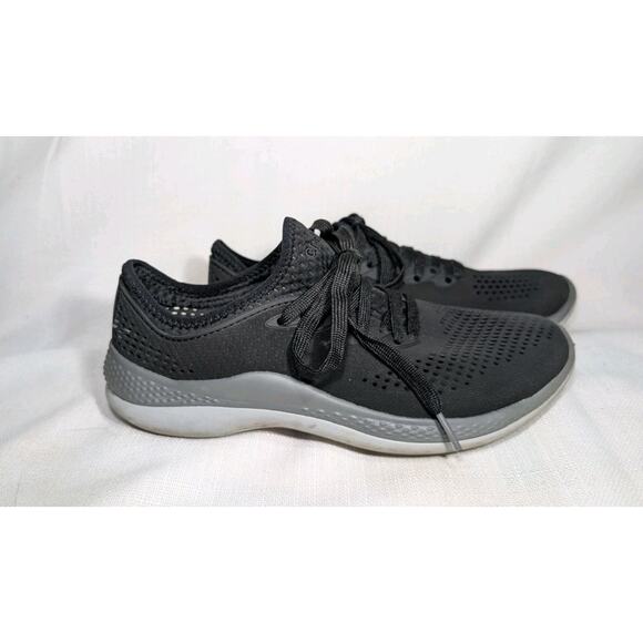 CROCS LiteRide 360 Pacer Sneakers Lace-up Shoes women’s 8 Black Gray 206705 - Picture 1 of 7